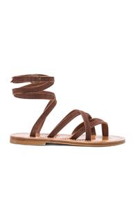 K Jacques Zenobie Ankle Wrap Sandal In Brown