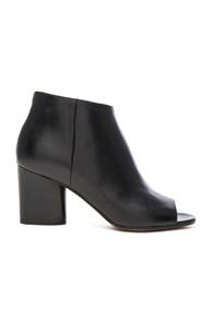 Maison Margiela Peep Toe Leather Booties In Black