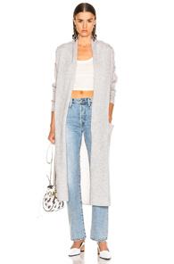 Sablyn Robertson Long Cardigan In Gray