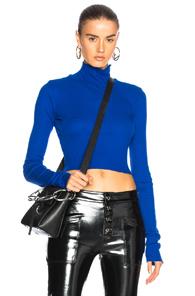 Cotton Citizen Melbourne Crop Turtleneck Tee In Blue