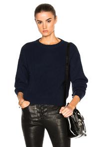 Frame Denim Cropped Sweater In Blue