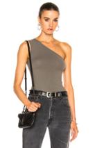 Enza Costa One Shoulder Tank Top In Green