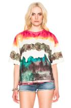 Acne Studios Olga Oil 2 Pack Tee In Abstract,green,ombre & Tie Dye,red