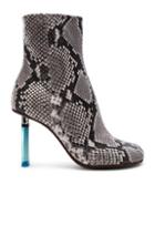 Vetements Python Embossed Ankle Toe Boots In Gray,animal Print