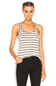 Isabel Marant Etoile Avien Striped Linen Tank In Gray,stripes