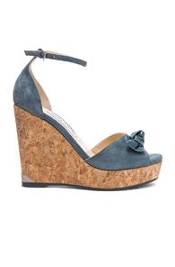 Jimmy Choo Dessie 120 Suede Espadrilles In Blue