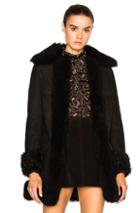 Saint Laurent Shearling Coat In Black