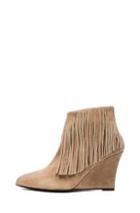 Elysewalker Los Angeles Suede Fringe Booties In Neutrals,brown