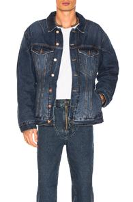 Martine Rose Darted Denim Jacket With Quilted Lining In Blue
