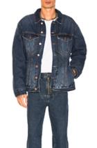 Martine Rose Darted Denim Jacket With Quilted Lining In Blue