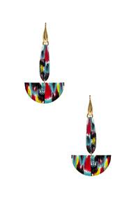 Isabel Marant Half Moon Drop Earrings In Blue,metallic