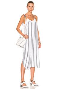 Equipment Dian Dress In Stripes,white