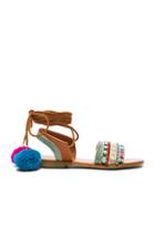Elina Linardaki La Lover Sandals In Abstract,geometric Print,brown,neon