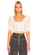 Jonathan Simkhai Mixed Knit Lace Bustier Top In Neutral