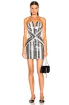 Rasario Striped Corset Mini In Metallic,stripes,white,pink