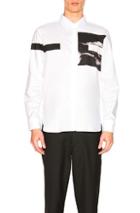 Neil Barrett Liquid Ink Square Shirt In Abstract,white