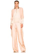 Lanvin Silk Woven Top In Pink