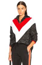 Givenchy Textured Quarter Zip Sweater In Black,red,white
