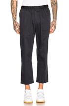 Oamc Cropped Drawcord Pant In Blue