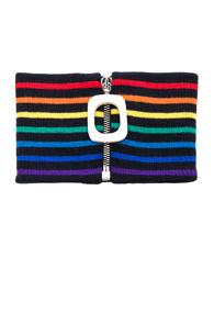 Jw Anderson Jwa Neckband In Black,stripes