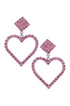 Alessandra Rich Heart Earrings In Pink