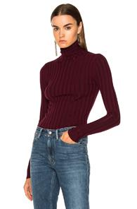 Acne Studios Corina Turtleneck Knit Top In Red