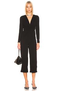 Self-portrait Twist Front Jumpsuit In Black