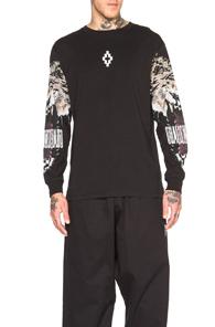 Marcelo Burlon Guisa Long Sleeve Tee In Black