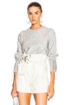 3.1 Phillip Lim Lace Up Sweater In Gray