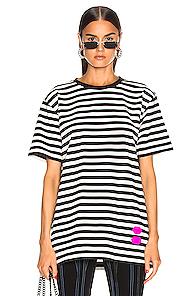 Off-white Fwrd Exclusive Striped Tee In Black,stripes,white