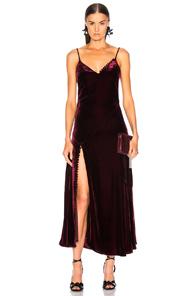 Nicholas Silk Velvet Slip Panel Dress In Red