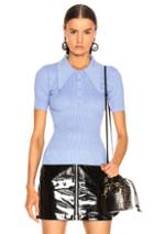 Joostricot Short Sleeve Rib Polo In Blue