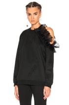 Christopher Kane Cut Away Frill Sweatshirt In Black