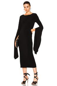 Norma Kamali Draped Low Back Dress In Black