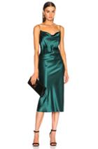 Fleur Du Mal Cowl Neck Slip Dress In Green