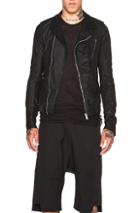 Rick Owens Stooges Biker Leather Jacket In Black