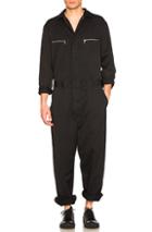 Junya Watanabe Cotton Polyester Herringbone Jumpsuit In Black
