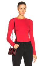 Enza Costa Fitted Rib Top In Red