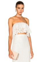 Houghton Jonesy Guipure Lace Ruffled Bandeau In White