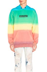 Palm Angels Rainbow Tie & Dye Hoody In Ombre & Tie Dye,green