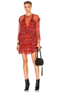 Iro Canyon Dress In Abstract,red