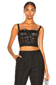 Dolce & Gabbana Tulle Embellished Corset Top In Black