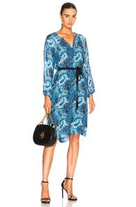 Raquel Allegra Windsor Dress In Abstract,blue