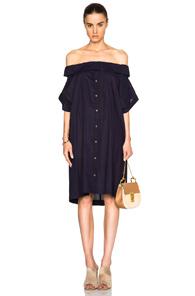 Sea Off The Shoulder Dress In Blue