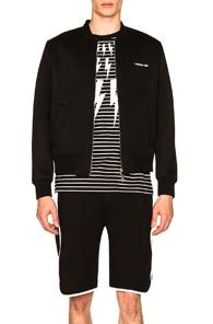 Neil Barrett Thunderbolt Back Jacket In Black,geometric Print