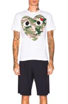 Comme Des Garcons Play Camouflage Tee In White