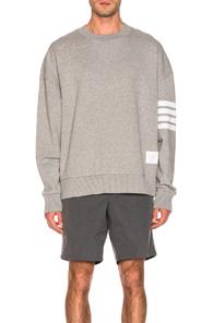 Thom Browne Oversized Crewneck In Gray