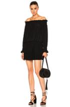 Norma Kamali Poly Lyrca Peasant Dress In Black
