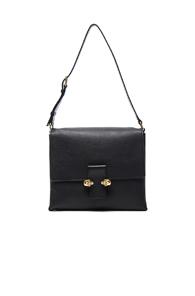 Alexander Mcqueen Twin Skull Leather Bag In Black