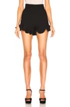 Msgm Crepe Ruffle Shorts In Black